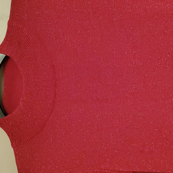 Red pleated knit sweater dress - Picture 5 of 7